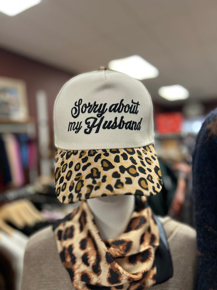 Sorry About My Husband Ball Cap + Leopard