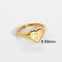 F*ck Off Heart 18K Gold Plated Ring - Best Seller!