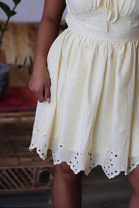 Belle Mini Dress in Butter Yellow
