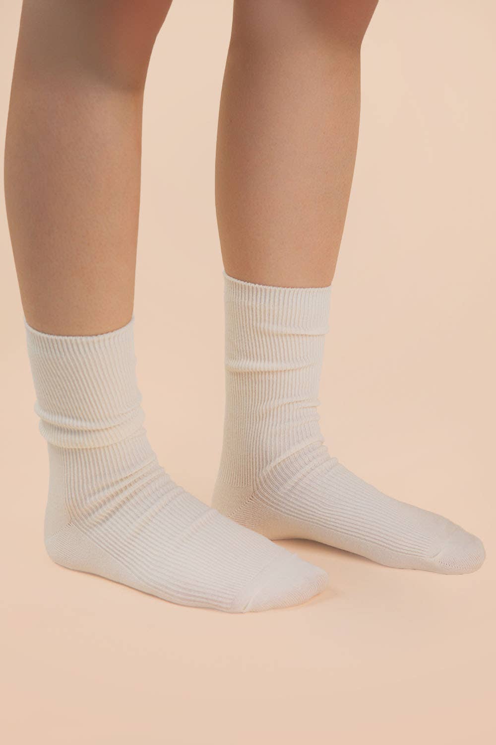 Ribbed mock socks: OLIVE