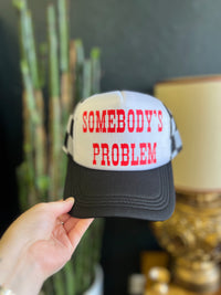 Somebody's Problem Checkered Trucker Hat