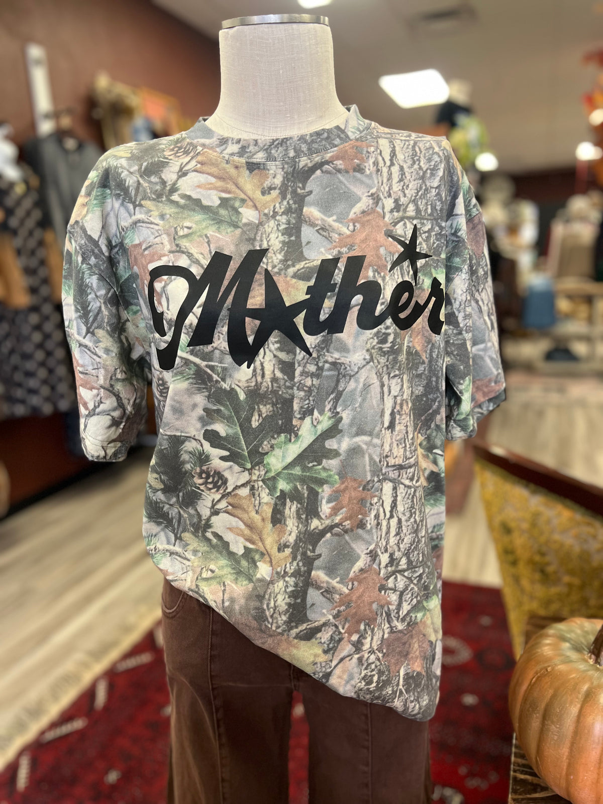 Mother Star Detail Camo Boxy Cotton T-Shirt
