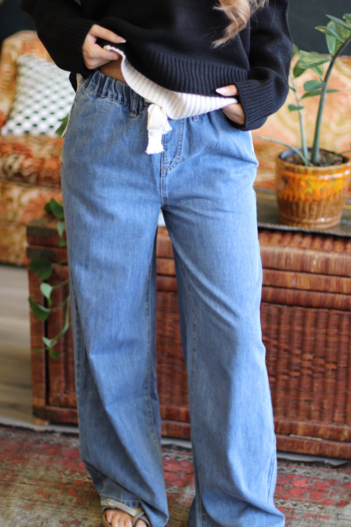 Kylie Drawstring Denim Pants