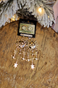 Sun & Planet Dangle Earrings
