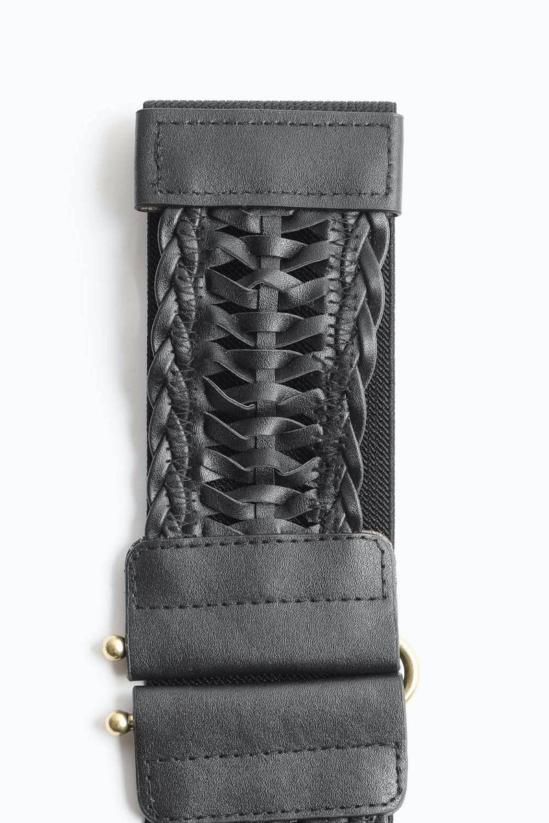 Stretchy Braided Belt in Black