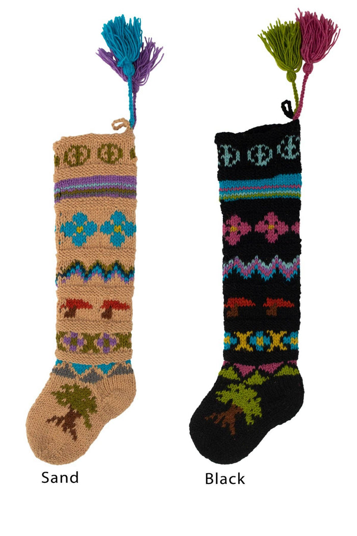 Pure Wool Handcrafted Fair Isle Knit Stocking