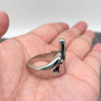 Middle Finger Flip Off Silver Unisex Chunky Ring