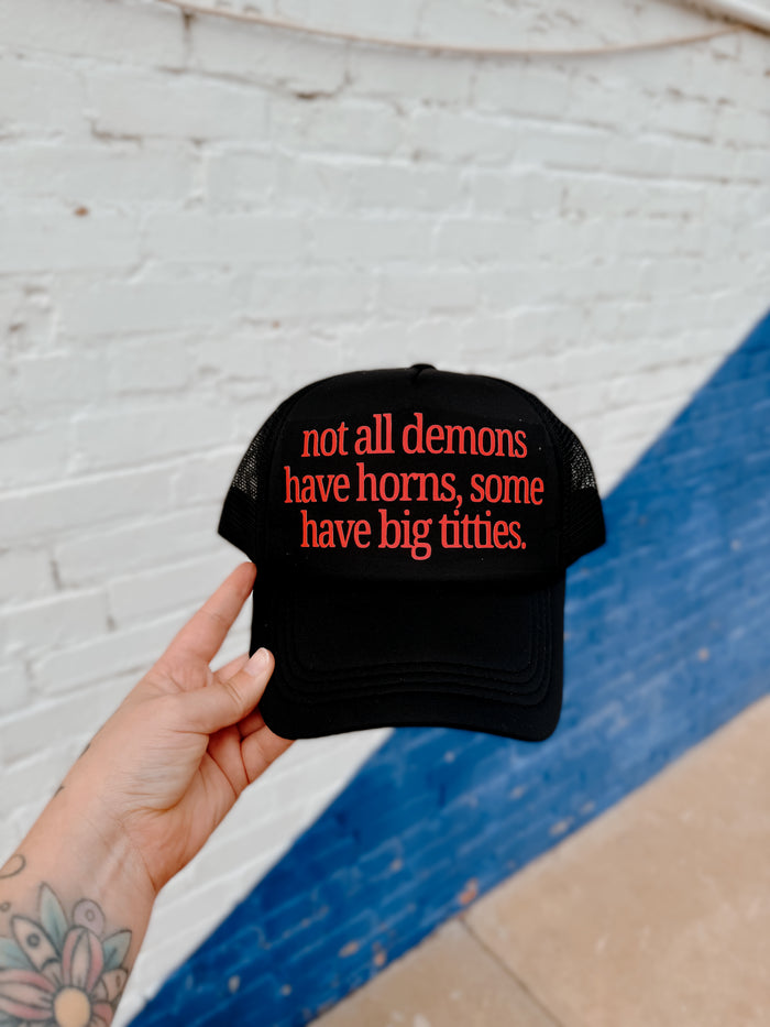 580 Trucker Hat +Black Not All Demons