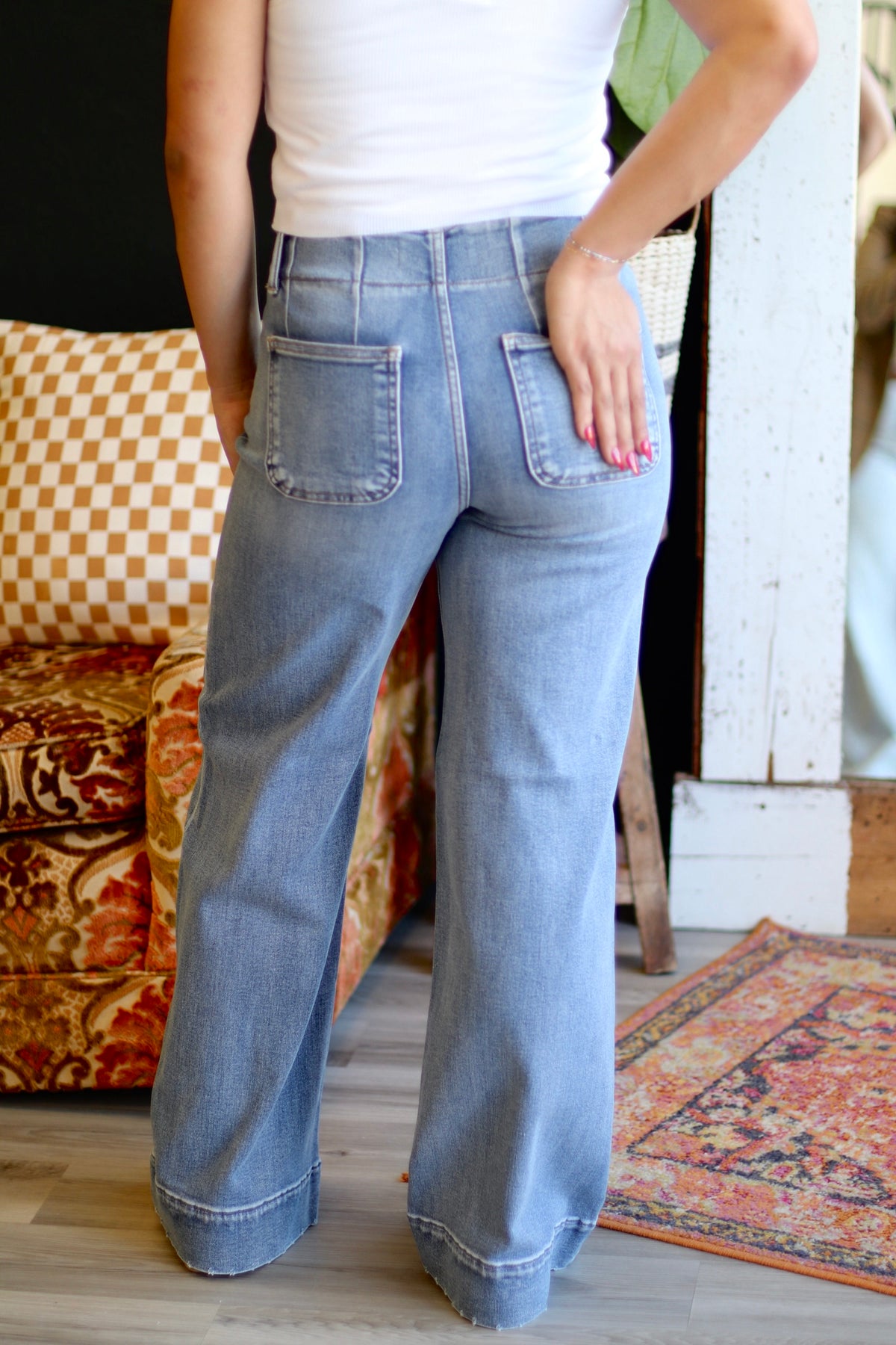 Dreamy Diane Light Wash Wide Leg Jeans