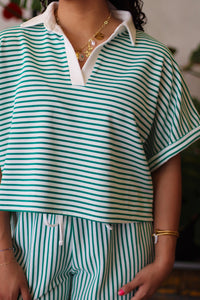 Conrad Striped Short Set + Green