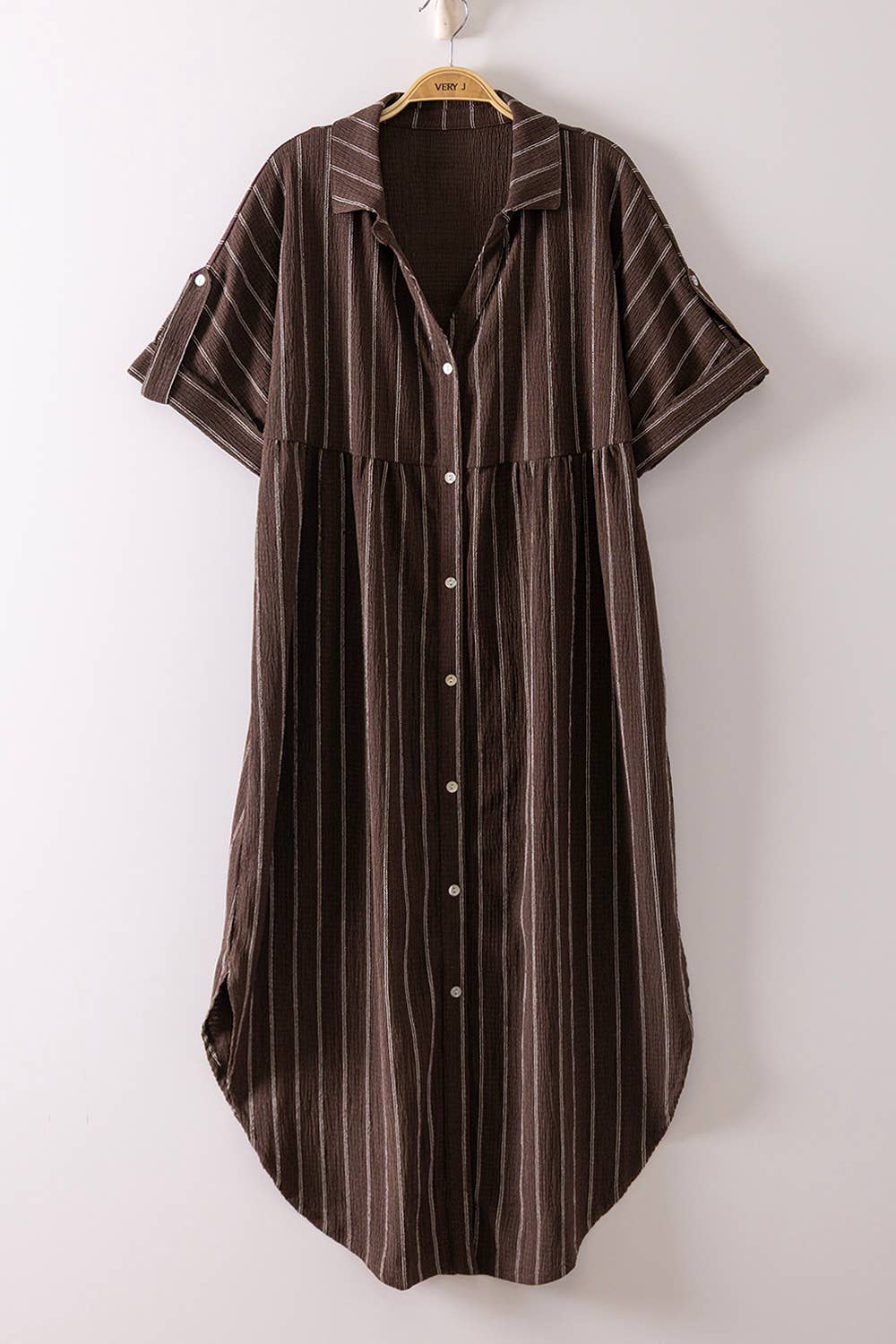 Wander Striped Dress in Brown