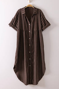 Wander Striped Dress in Brown