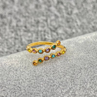 Cubic Zirconia 18K Gold Plated Octopus Ring Clear