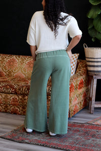 Mineral Wash Wide Leg Pants + LT Olive