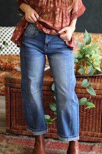 Christi Medium Wash Barrel Leg Jeans
