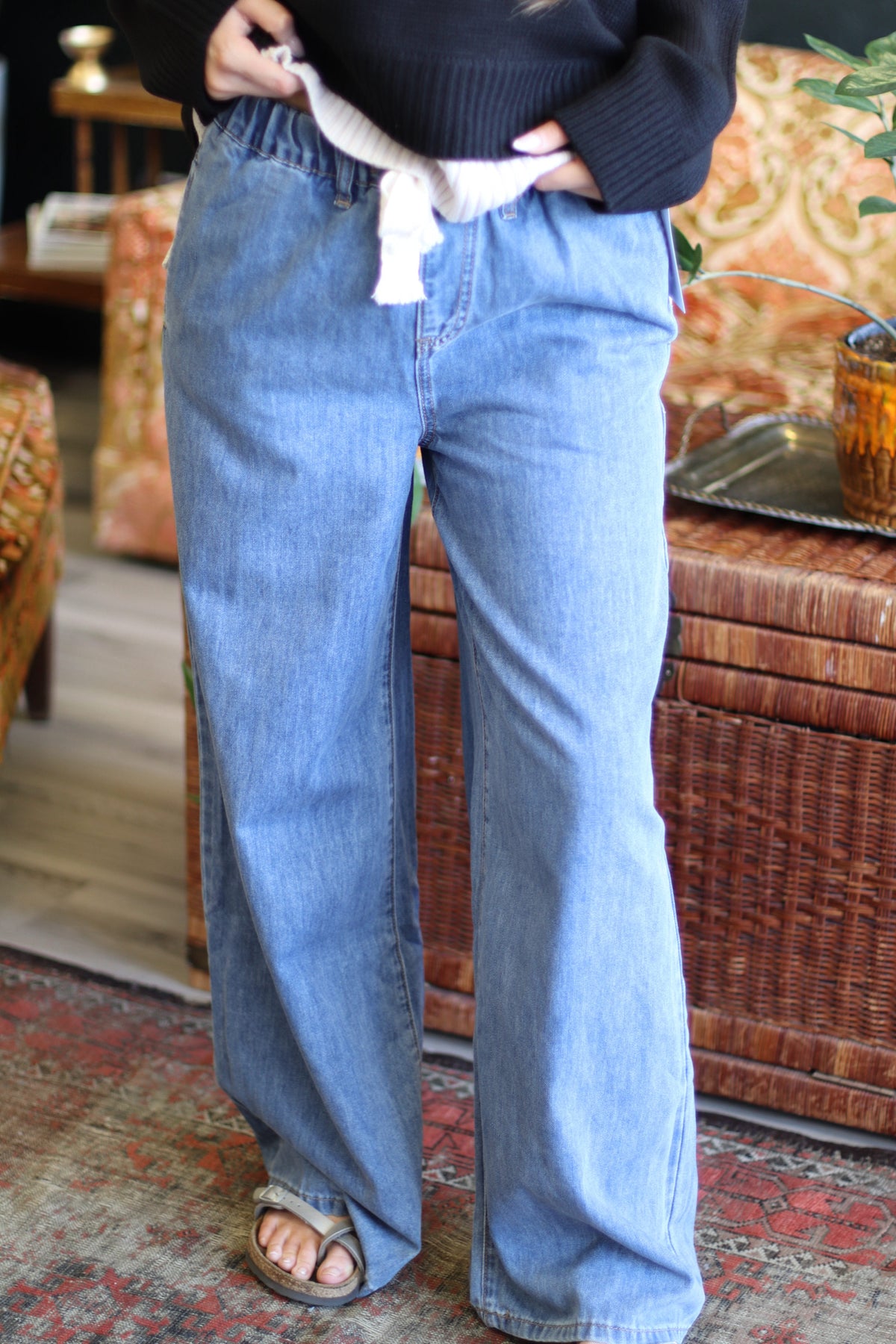 Kylie Drawstring Denim Pants