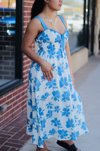 Amber Floral Maxi Dress + Blue