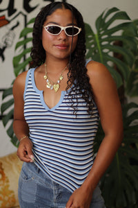 Lexi Blue Striped Tank Top