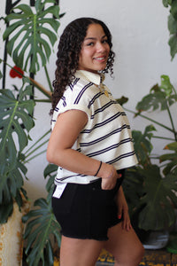 Ozzy Black Denim Shorts