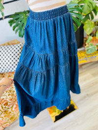 Springsteen Denim Midi Skirt