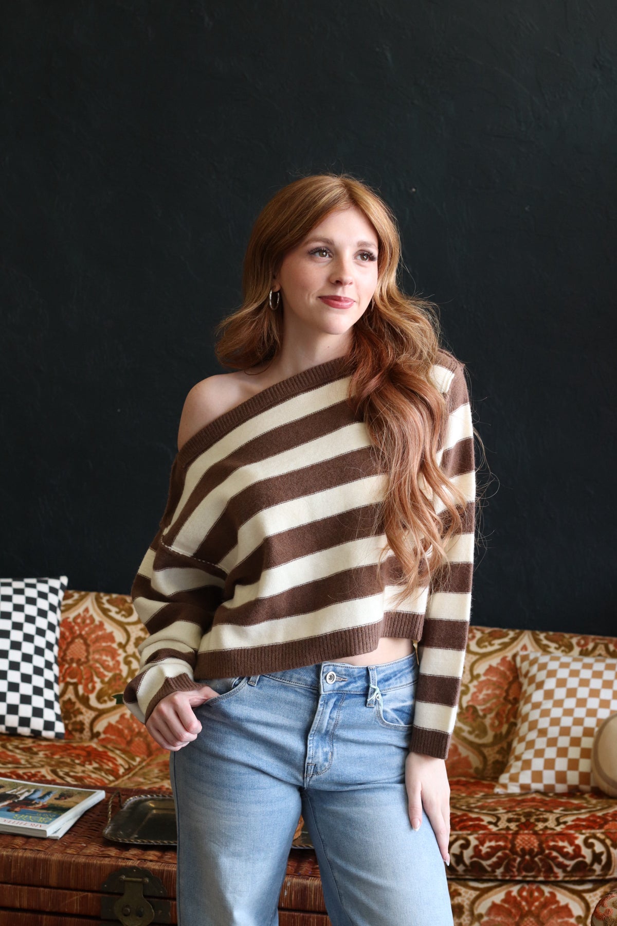 Leslie Brown & Cream Striped Long Sleeve