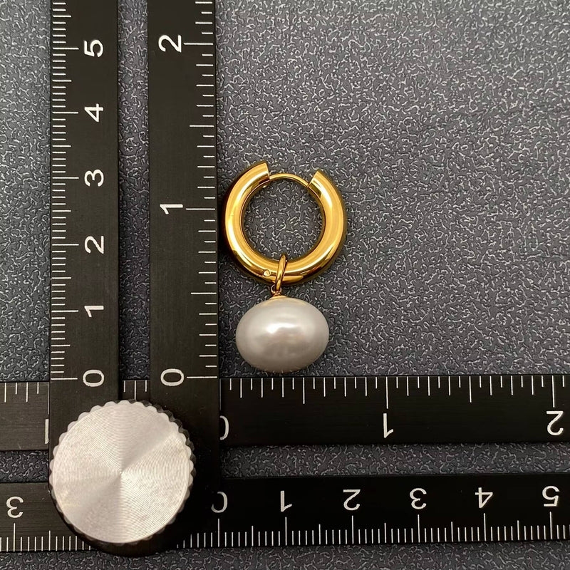 18K Gold Plated Drop Pearl Earrings