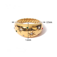 18K Gold Plated Dome CZ Ring