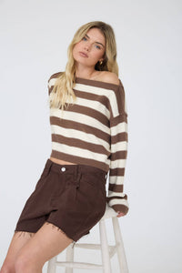 Leslie Brown & Cream Striped Long Sleeve