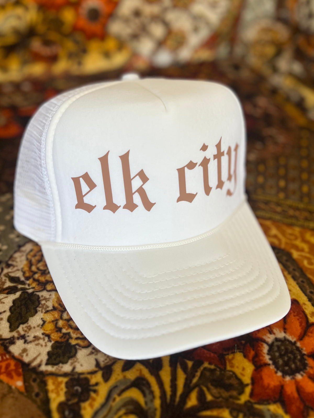 580 Trucker Hat + White/Brown Elk City