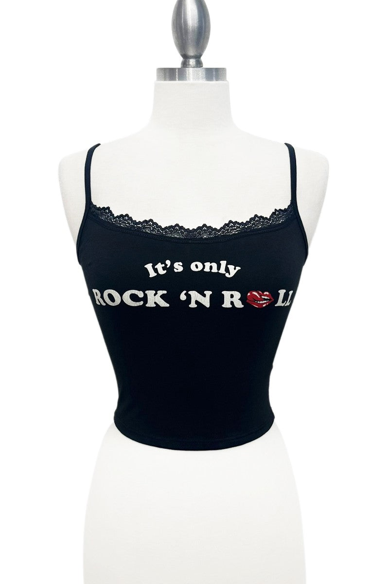 Rock 'N Roll Lacey Tank in Black