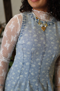 Floral Denim Mini Dress