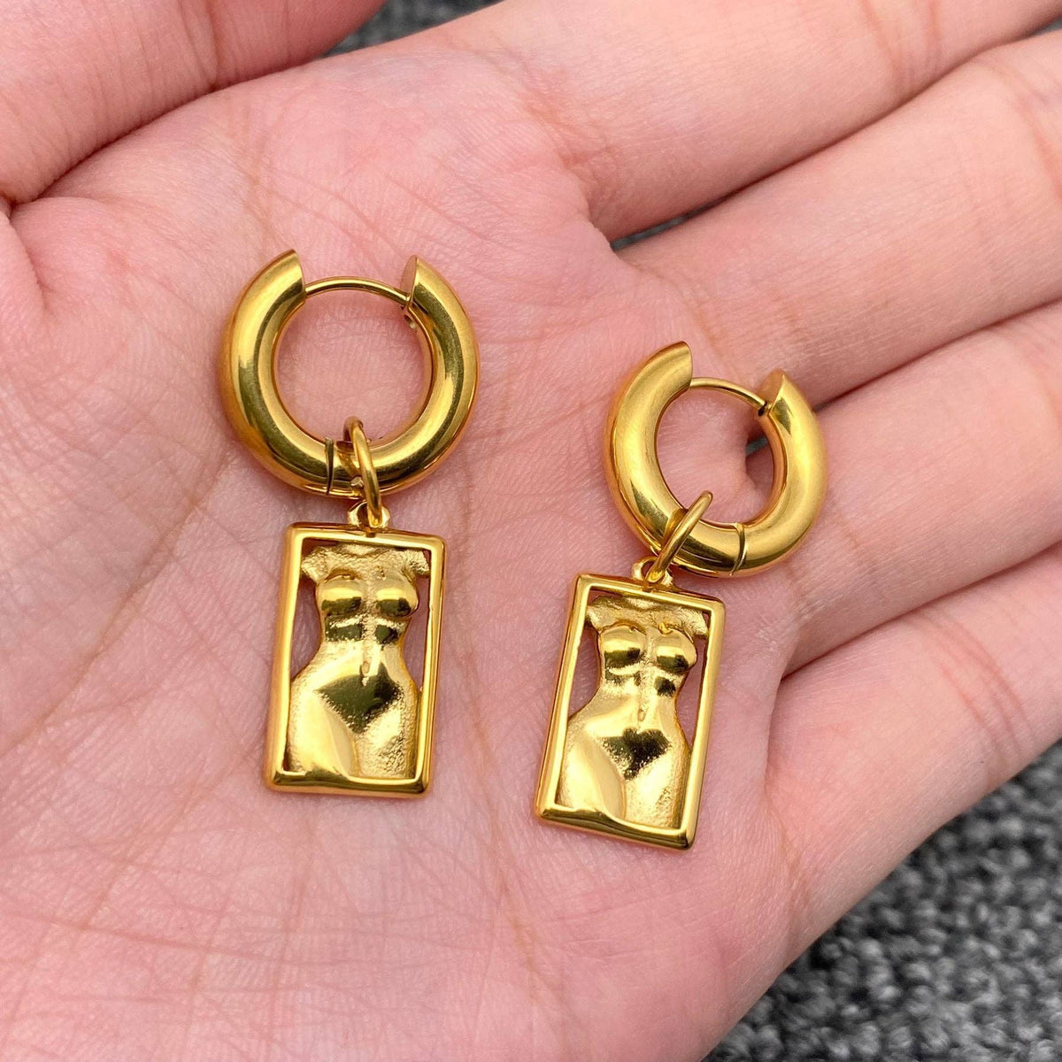 18K Gold Plated Figure Earrings
