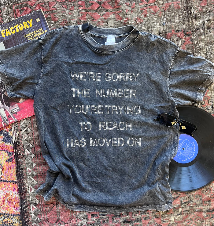 We're Sorry Mineral Wash Graphic Tee