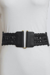 Stretchy Braided Belt in Black