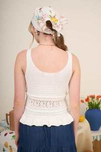 Flower Child Knit Tank in Ivory