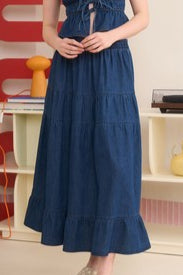 Springsteen Denim Midi Skirt