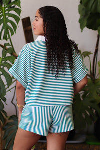 Conrad Striped Short Set + Green