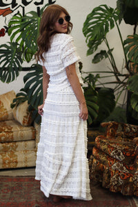 Praire Grunge White Lace Midi Skirt