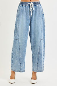 Parker Elastic Waist Barrel Jeans