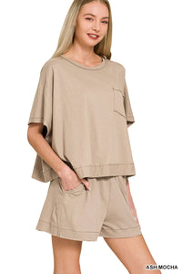 580 Friday - Lexi Boxy Short Set in Mocha