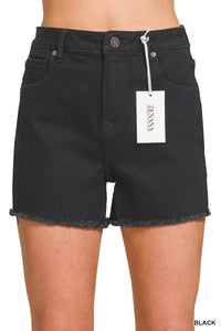 Ozzy Black Denim Shorts