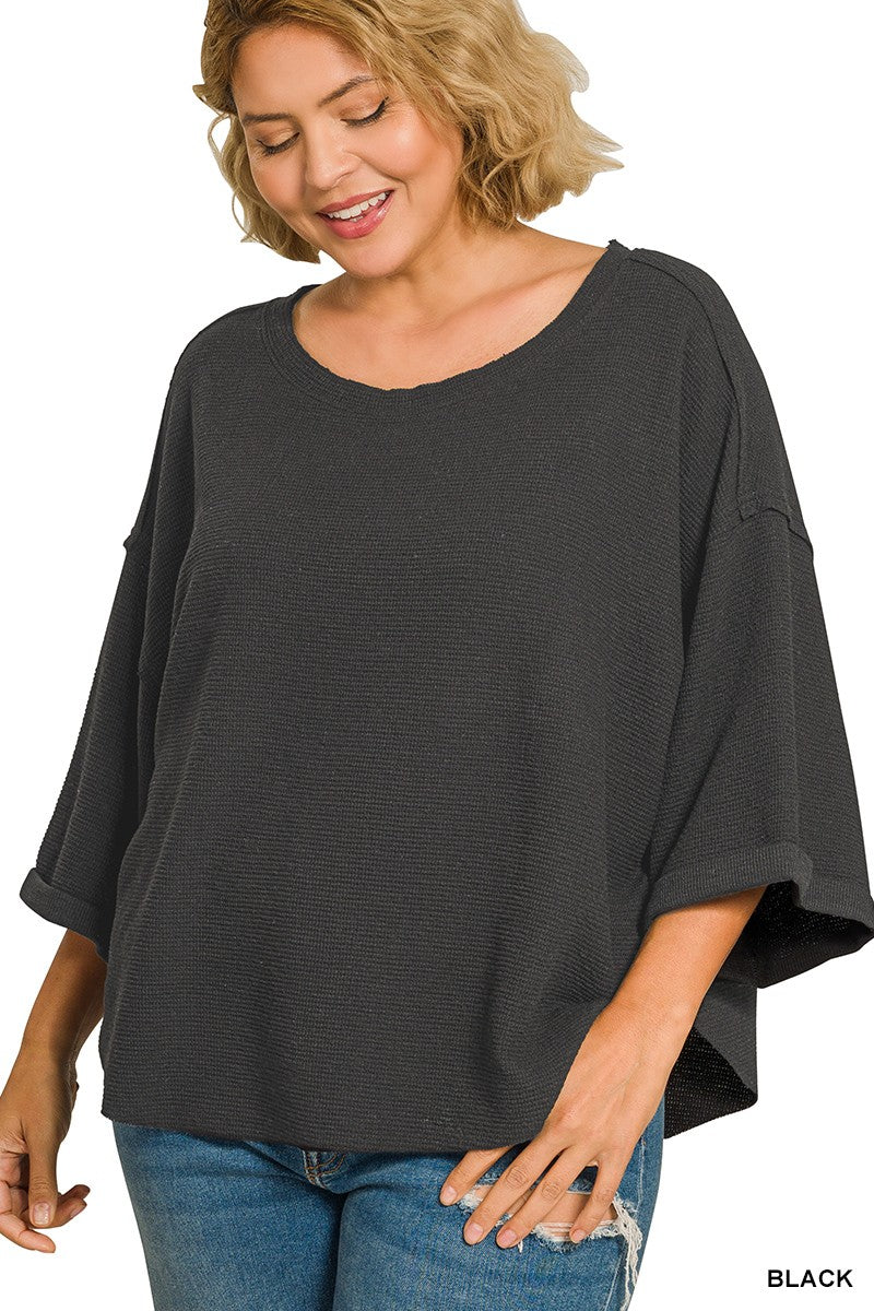 Curve + Holly Scoop Hem Top in Black
