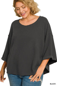 Curve + Holly Scoop Hem Top in Black