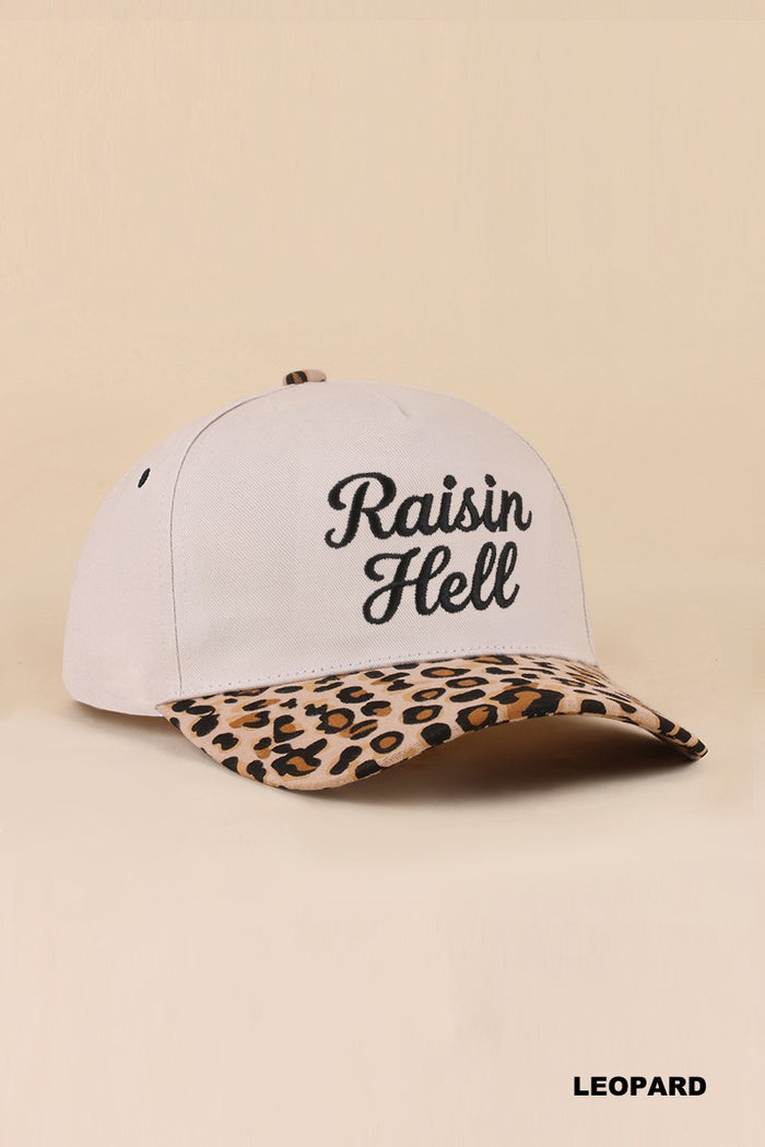 Raisin Hell Ball Cap + Leopard