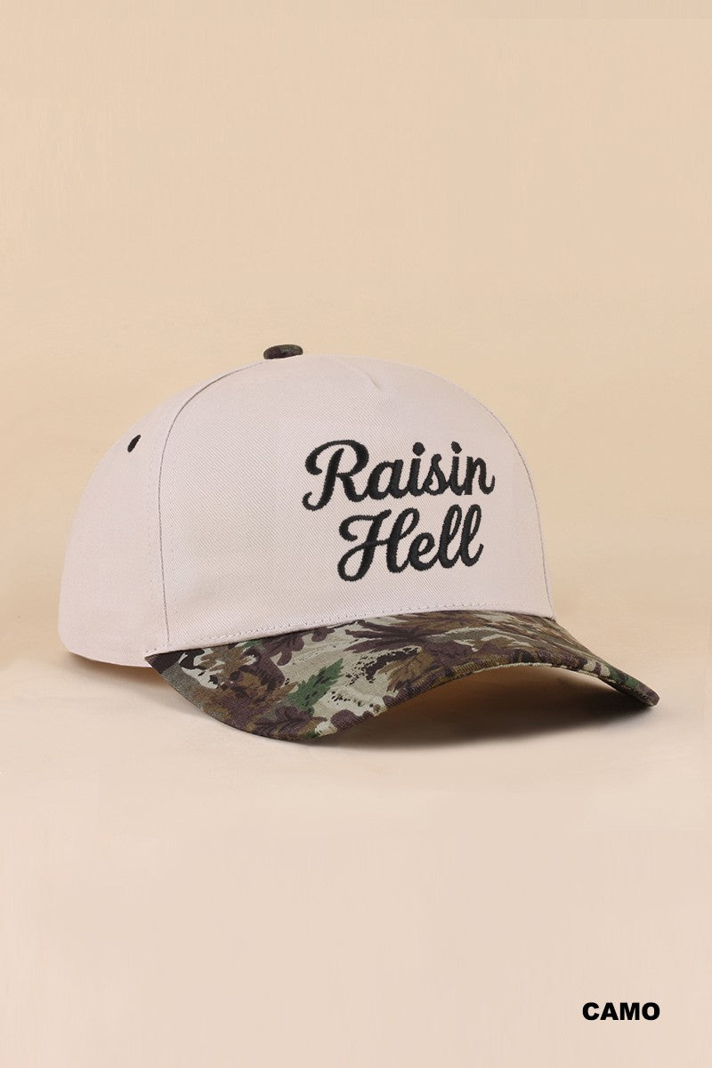 Raisin Hell Ball Cap + Camo