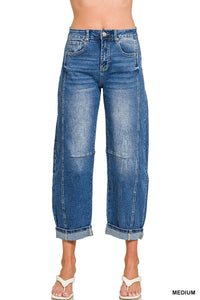 Christi Medium Wash Barrel Leg Jeans