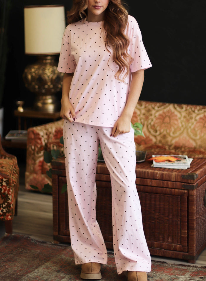 Girl Next Door Polka Dot Pants + Pink