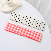 Red Gingham & Black Polka Dot Headband Set