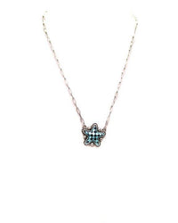 Checkered Star Necklace: TURQUOISE