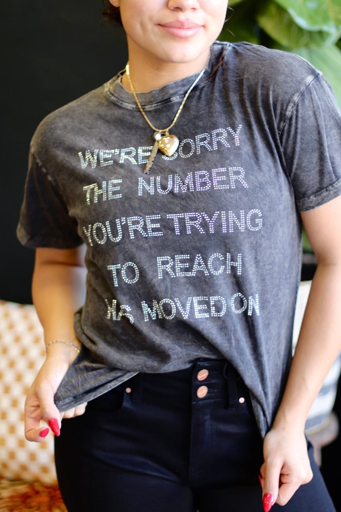 We're Sorry Mineral Wash Graphic Tee